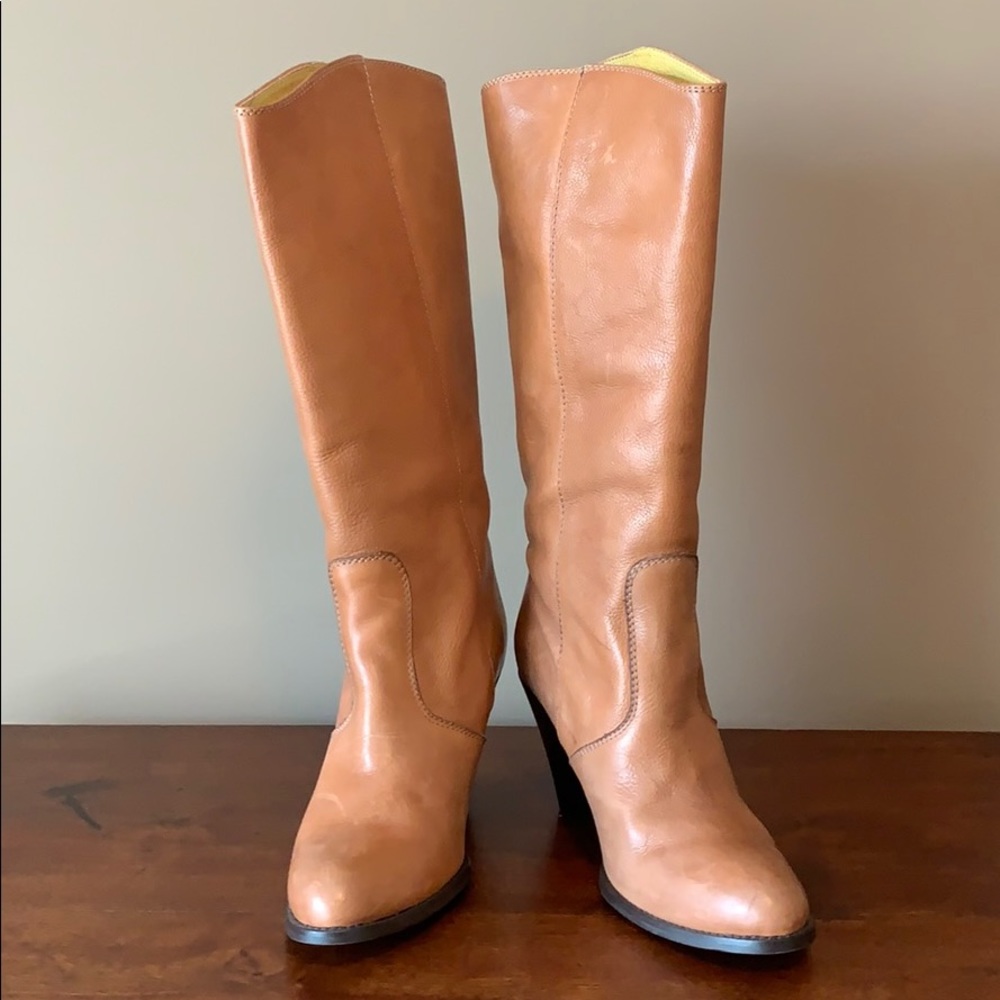 Madewell Brown Heritage Heel Leather Boot